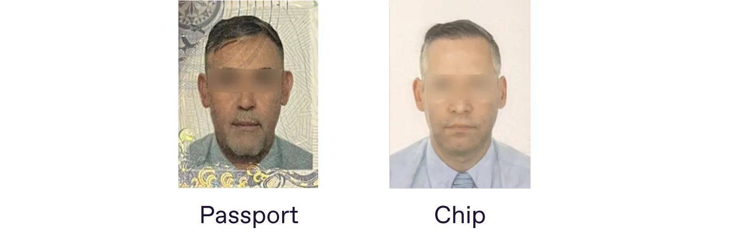 mismatch in document and chip portraits